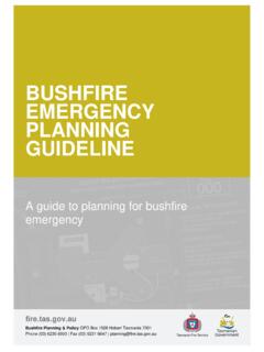 Bushfire Emergency Planning Guideline - TFS Online