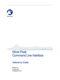 Silver Peak Command Line Interface