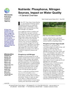 Nutrients: Phosphorus, Nitrogen Sources, Impact on Water ...
