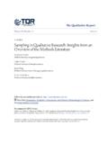 Sampling in Qualitative Research: Insights from an ...