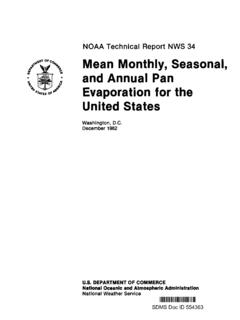Mean Monthly, Seasonal, and Annual Pan Evaporation for …