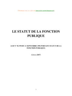 LE STATUT DE LA FONCTION PUBLIQUE