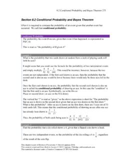 Section 8.2 Conditional Probability and Bayes Theorem