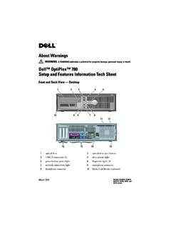 Dell OptiPlex 780 Setup and Features Information