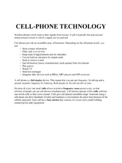 CELL-PHONE TECHNOLOGY - WikiEducator