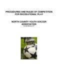 PROCEDURES AND RULES OF COMPETITION FOR RECREATIONAL PLAY ...