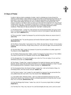 31 Days of Praise - Prayer Closet Ministries