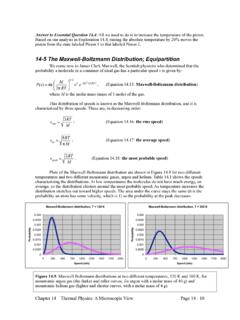 14-5 The Maxwell-Boltzmann Distribution; …