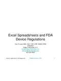 Excel Spreadsheets and FDA Device Regulations