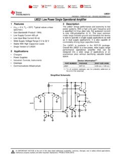 LM321 Low Power Single Operational Amplifier datasheet ...
