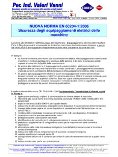NUOVA NORMA EN 60204-1:2006 Sicurezza degli ...