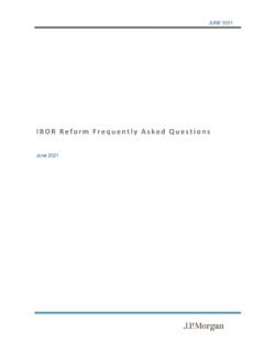 IBOR Reform Frequently Asked Questions - J.P. Morgan