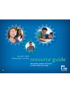 2017-2018 TRS-ActiveCare 1-HD Plan Resource Guide