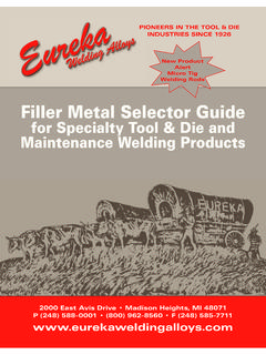 Filler Metal Selector Guide for Specialty Tool &amp; Die and ...