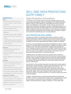 Dell EMC Data Protection Suite Family Data Sheet