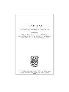 Trade Union Act - Nova Scotia Legislature
