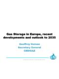Gas Storage in Europe, recent developments and …