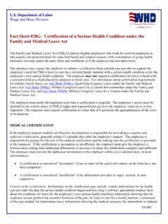 Fact Sheet #28G: Certification of a Serious Health Condition …