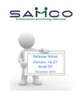 Release Notes Version 14.07 level 50 - Samco Software Inc.