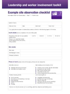 Example site observation checklist - Health and …