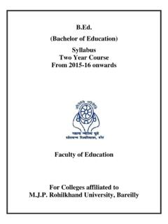 B.Ed. (Bachelor of Education) Syllabus Two Year Course ...