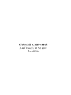 Multiclass Classiﬁcation - mit.edu