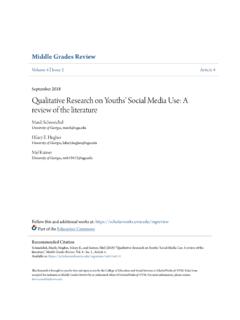 Qualitative Research on Youths’ Social Media Use: A review ...