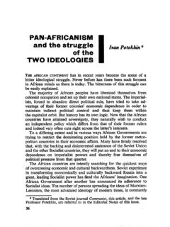 PAN-AFRICANISM and thestruggle ofthe TWO …