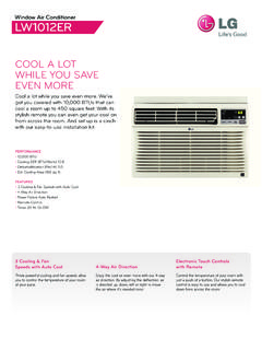 Window Air Conditioner LW1012ER - lg.com