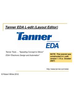 Tanner EDA L-edit (Layout Editor) - Tufts University