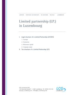 Limited partnership (LP.) in Luxembourg