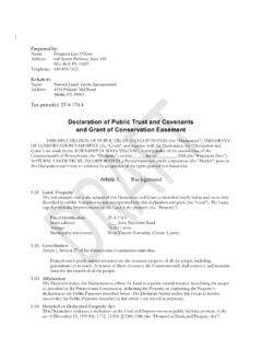 Model Grant of Conservation Easement and Declaration of ...