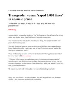 A transgender woman was 'raped 2,000 times' in all-male ...