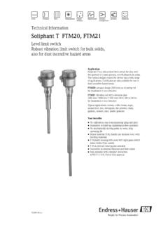 Technical Information Soliphant T FTM20, FTM21