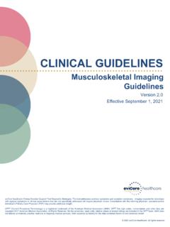 eviCore Musculoskeletal Imaging Guidelines