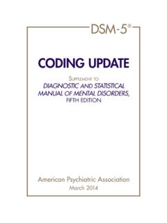 DSM-5 Coding Update - Psychiatry