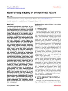 Textile dyeing industry an environmental hazard