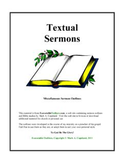 Textual Sermons - Free sermon outlines and Bible studies!