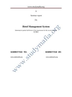 Hotel Management System - Study Mafia