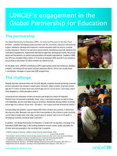 UNICEF’s engagement in the Global Partnership for …