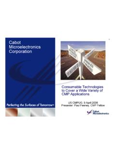 Cabot Microelectronics Corporation - CMP …