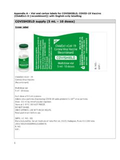 COVISHIELD supply (5 mL – 10 doses) - COVID-19 vaccines ...