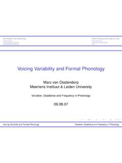 Voicing Variability and Formal Phonology - Stanford University