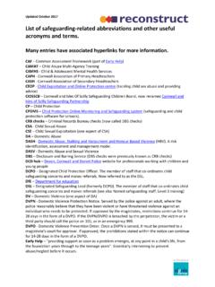 List of safeguarding-related abbreviations and other ...