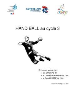 HAND BALL au cycle 3 - Acad&#233;mie de Lyon