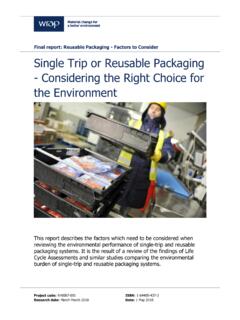 Final report: Reusable Packaging - Factors to …