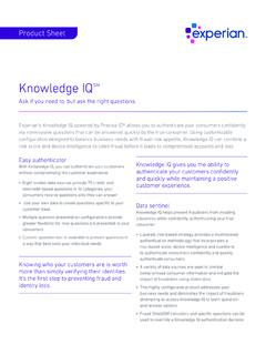 Knowledge IQSM - Experian