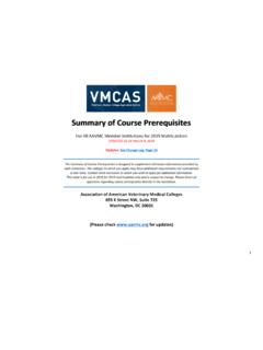 Summary of Course Prerequisites - AAVMC