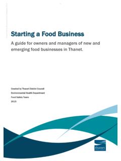 Starting a Food Business - thanet.gov.uk