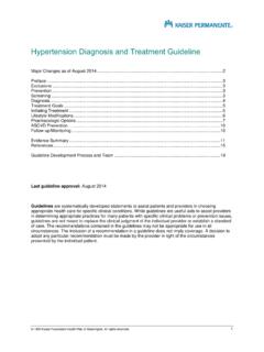 Hypertension Diagnosis and Treatment Guideline